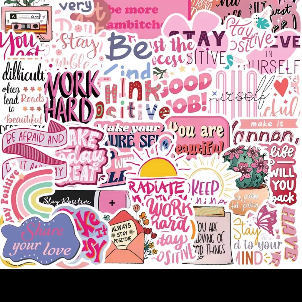 Hot Topic Pink and Red Sticker Design